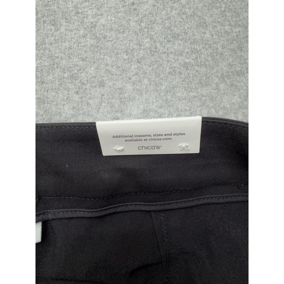 Chico's‎ Pants Womens 12R Black Wide Leg Crop Fly Front Double Stitch 2R Dressy - Picture 11 of 14